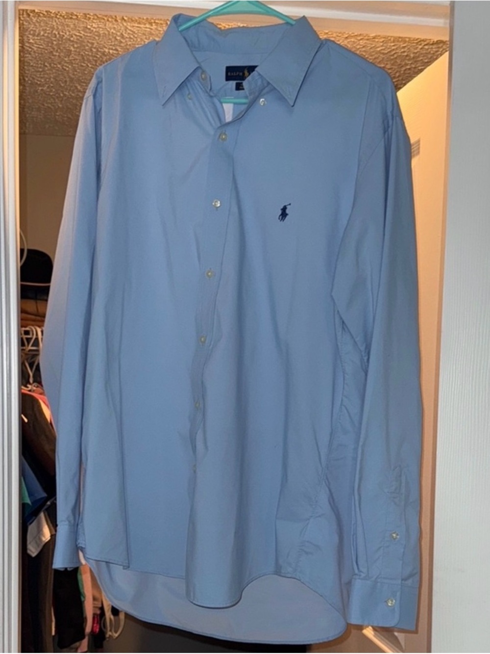 Ralph Lauren Men's Light Blue Button-Down Dress Shirt